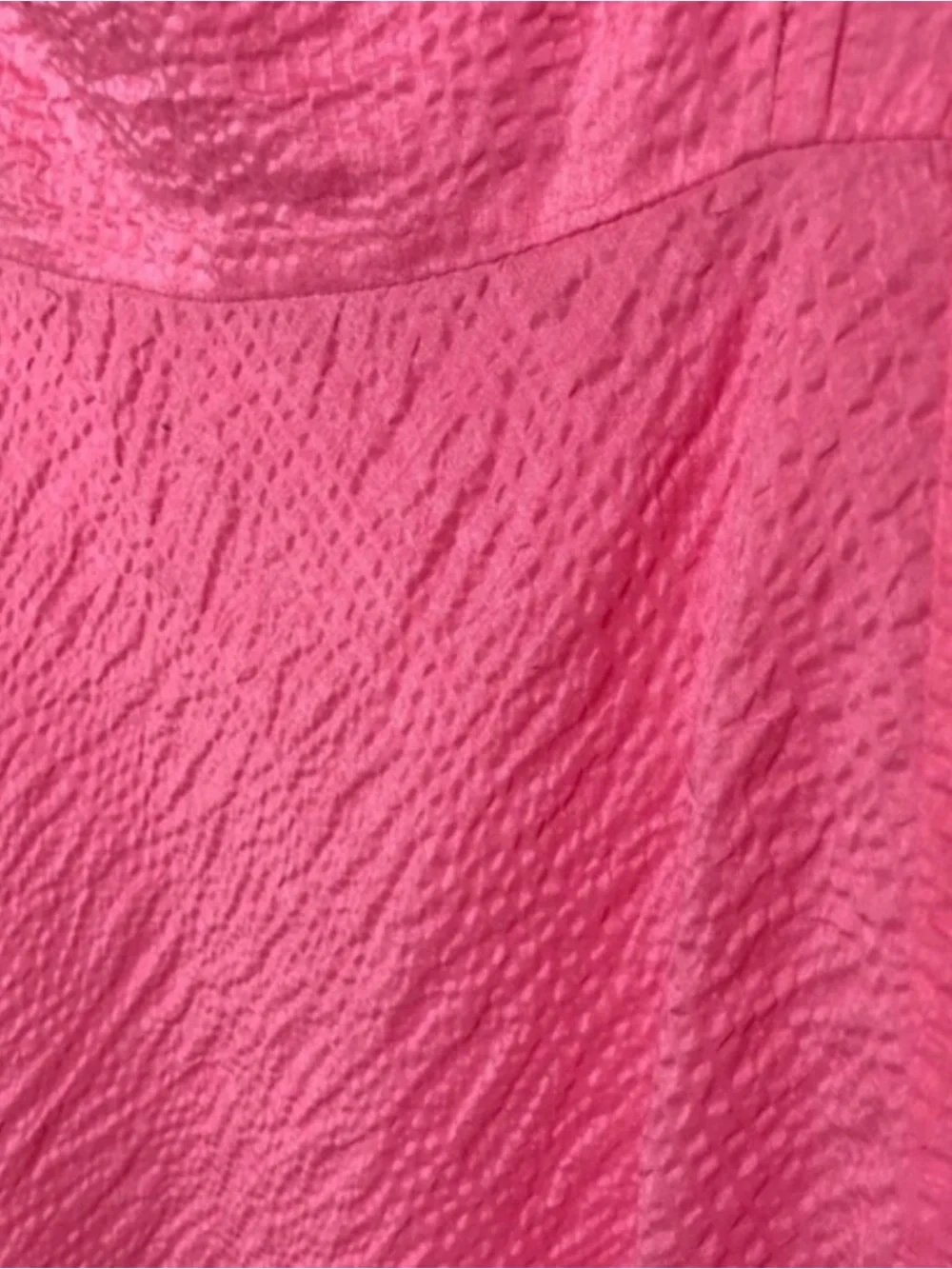 Strapless pink linen Midi Dress
